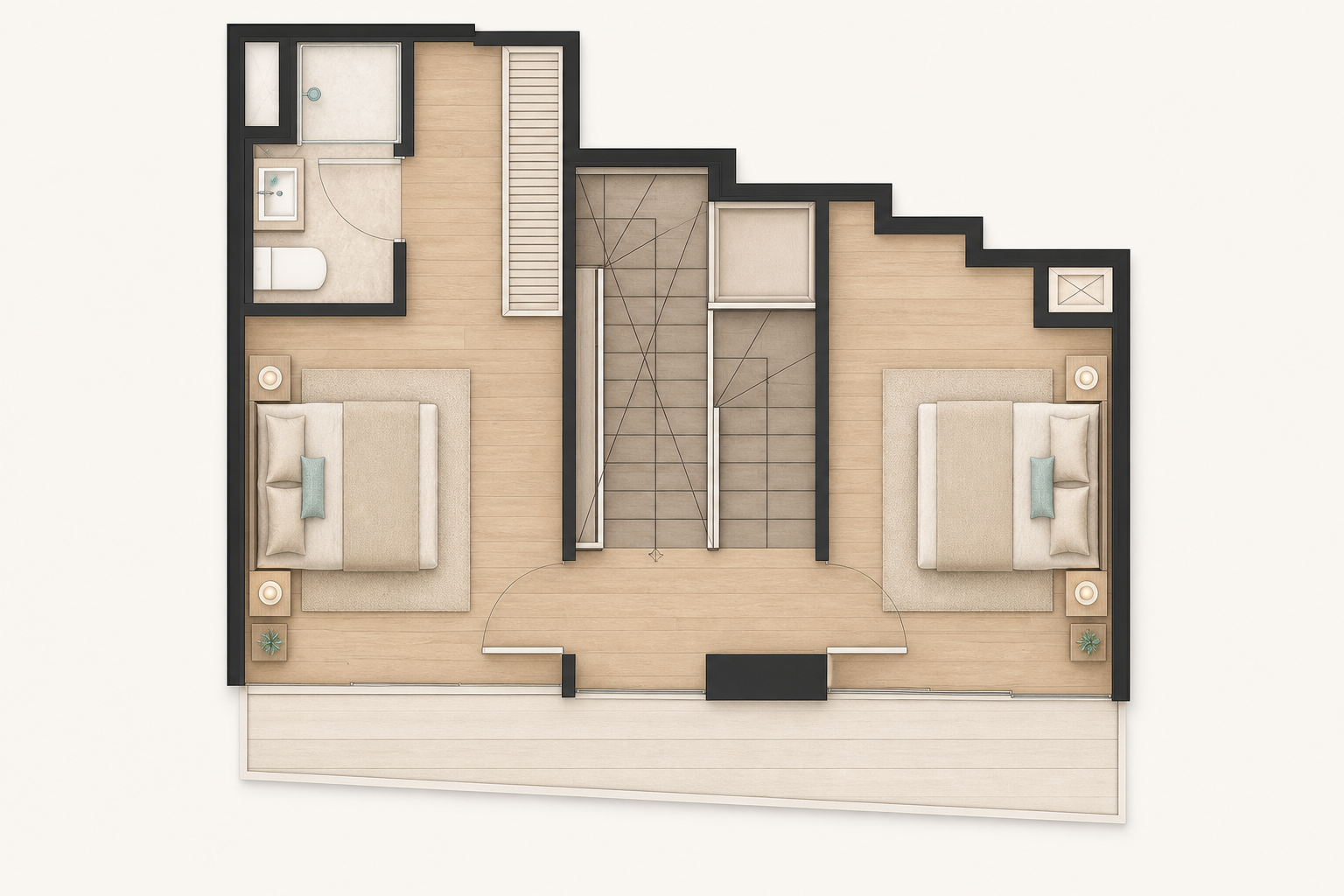 Level two floor plan of The Nazca Penthouse