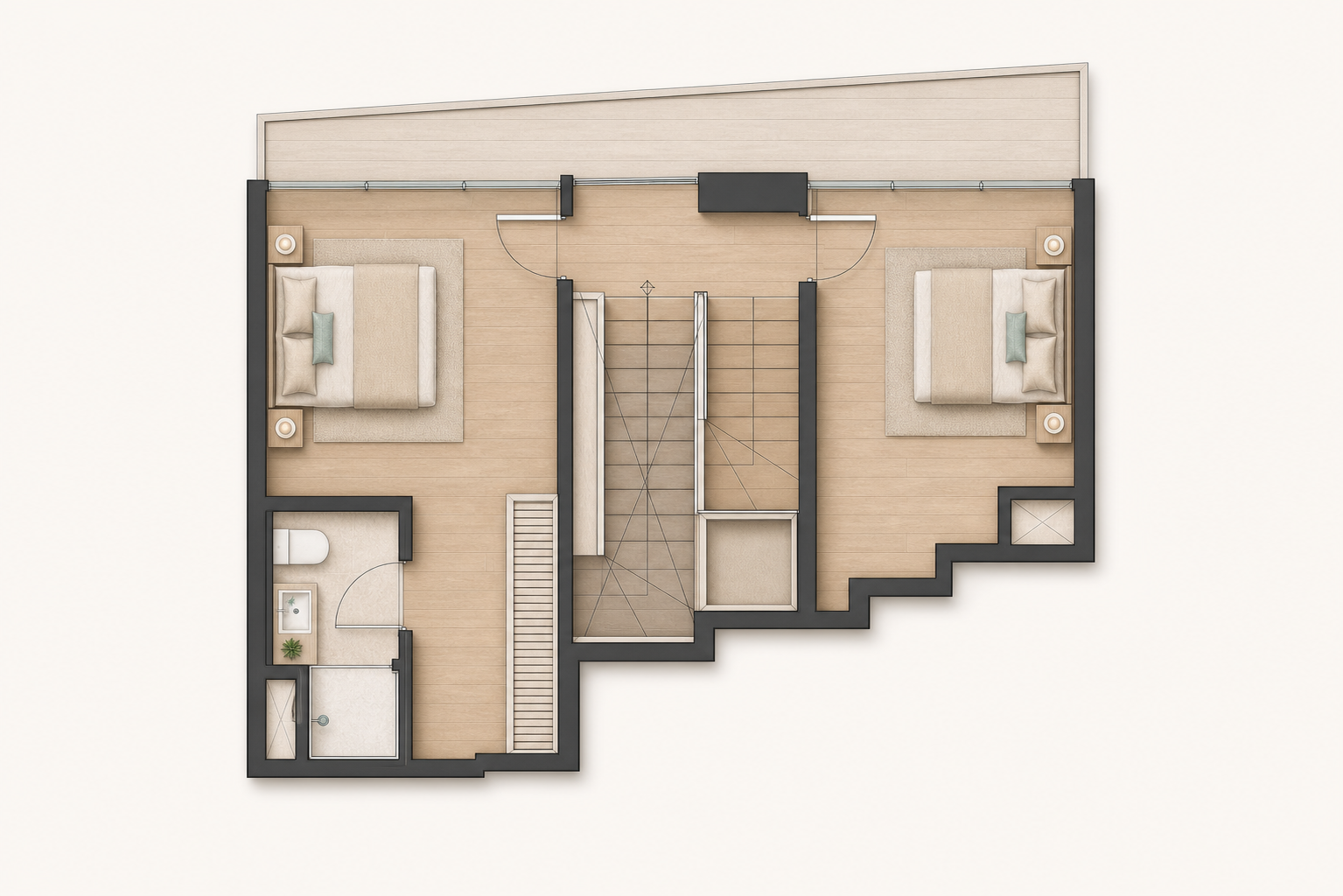 Level two floor plan of The Pisac Penthouse