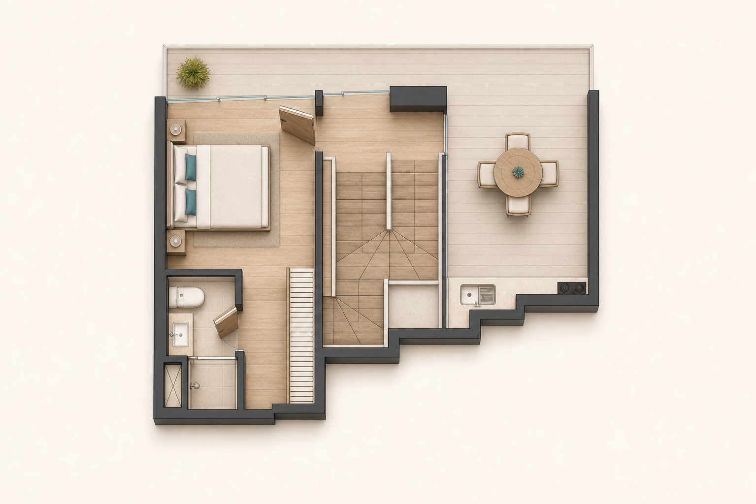 Level three floor plan of The Pisac Penthouse